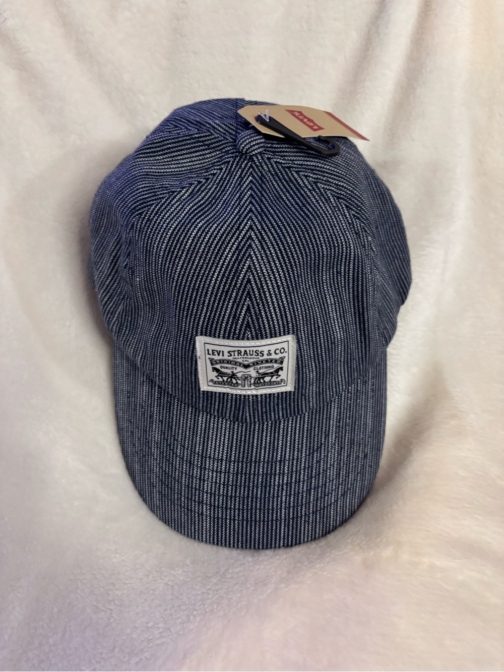 Levi's Navy Pinstripe Cap with Front Patch